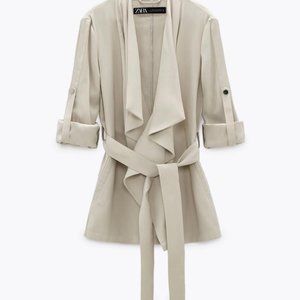 Zara Flowing Safari Jacket Cream colored